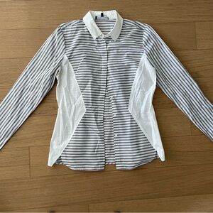 Lafayette 148 New York Black and White Striped Shirt